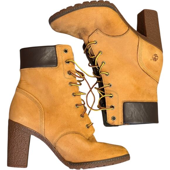 Timberland Allington Mid Lace-Up Boot wheat winter fall style  3.5" heel size 9 - Picture 8 of 16